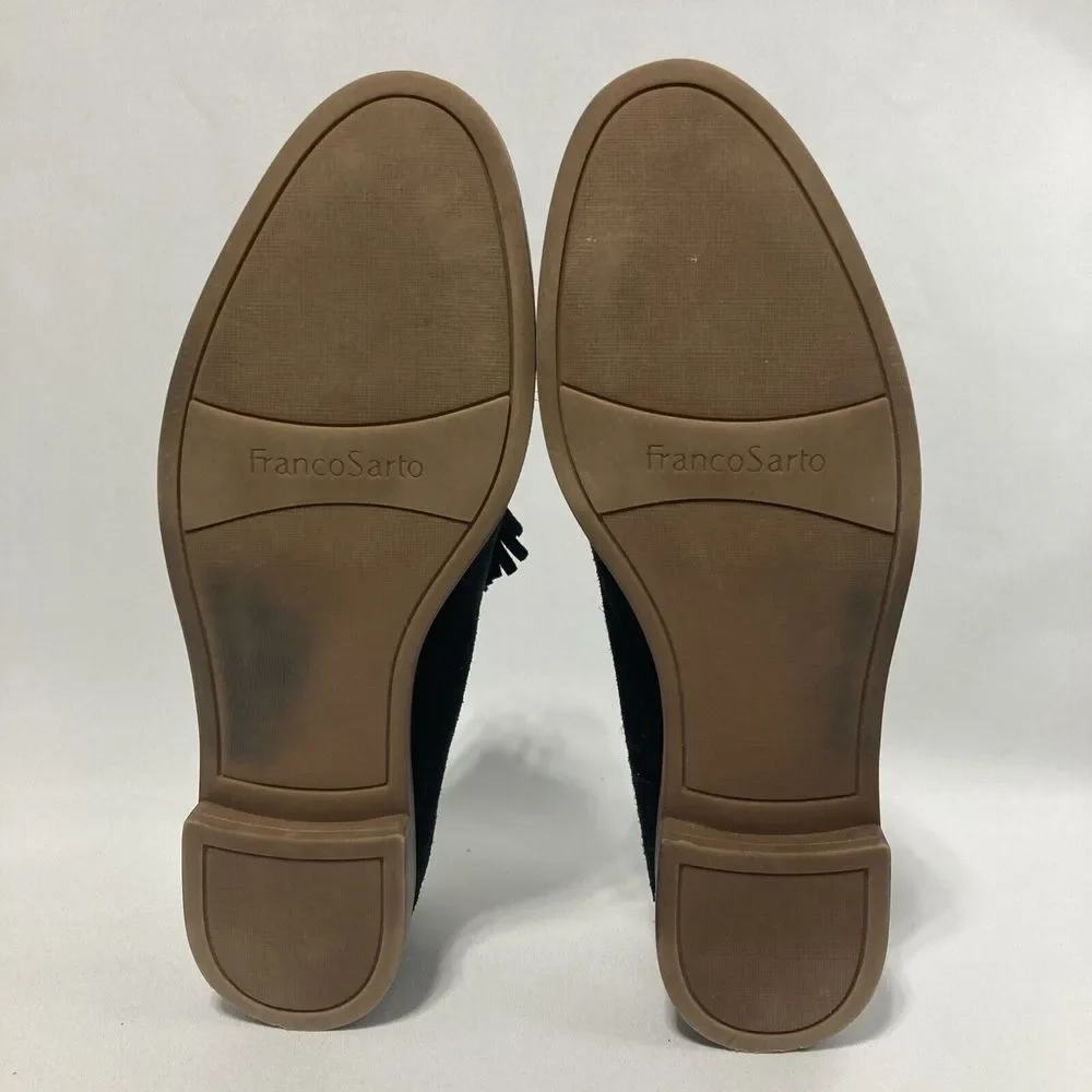 Franco Sarto L-Hadden Womens Sz 7.5 M‎ Suede Loafers Slip On Shoes With Tassels